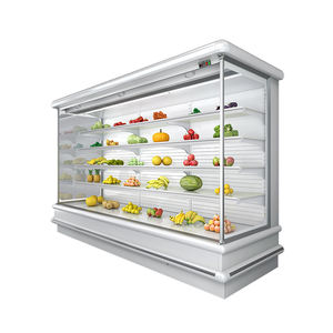 Supermercado Tienda de comestibles <span class=keywords><strong>No</strong></span> <span class=keywords><strong>Frost</strong></span> Comercial Vegetal Frutas Display Refrigerador Bebida Enfriador abierto para la venta - Product Image 2