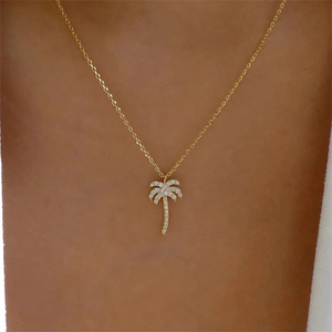 Collar con Colgante Ovalado de Plata de Ley 925 CANNER con Circonitas, Diseño de Lazo y Árbol de Coco, Collar de Lujo con Lazo y Diamantes CZ para Mujer - Product Image 6