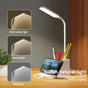 Hiện đại LED bàn đèn với không dây sạc linh hoạt PC chủ bút đứng 3 tốc độ mờ có thể sạc lại cung cấp điện cho đọc sách - Product Image 5