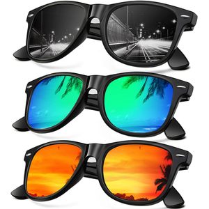 Gafas de sol polarizadas para hombre y mujer, unisex, con montura semirrígida, estilo retro, para conducir, con protección UV - Product Image 1