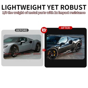 สเกิร์ตข้างรถยนต์คาร์บอนไฟเบอร์แบบแห้ง สำหรับ Ferrari 296 GTB รุ่น MSY สไตล์ Prepreg คาร์บอนไฟเบอร์ แผงข้างตัวถังแบบขยาย สำหรับตกแต่งรถยนต์ - Product Image 2