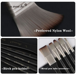 Pinceaux de <span class=keywords><strong>peinture</strong></span> aquarelle Panwenbo 3/4/5/6 pièces, logo personnalisé, qualité supérieure, forme plate, en éventail, pour <span class=keywords><strong>peinture</strong></span> <span class=keywords><strong>acrylique</strong></span> - Product Image 3