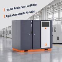 Compresseur d'air industriel à vis avancé de 75 kW, grand compresseur rotatif avec une pression de 10 bars pour l'alimentation en air des usines