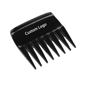 Peigne à <span class=keywords><strong>barbe</strong></span> portable avec logo personnalisé antistatique peigne <span class=keywords><strong>afro</strong></span> à dents larges pour hommes noirs peigne à cheveux de salon de type commun - Product Image 1