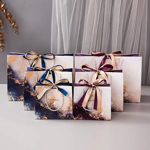 Wholesale New Gilded Marbled Recycled Materials Luxury <b>Gift</b> Bags Handbags Magnetic Closure Fashionable Foreign Paper Bags - Product Image 2