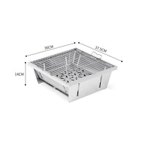 Table de barbecue pliante en acier inoxydable IGT pour camping, réchaud extérieur avec design intégré pour barbecue, cuisson du thé, pique-nique, jardin