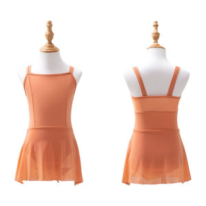 Лирическое танцевальное трико для девочек с юбкой-пачкой, балетный тренировочный костюм, Высококачественная сетчатая кружевная танцевальная одежда - Product Image 1