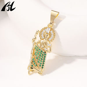 H977 Wholesale 14k Gold Plated St Jude <strong>San</strong> <strong>Judas</strong> Tadeo Pendant Religious Catholic Christianity for Jewelry with Brass Material - Product Image 1