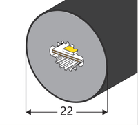 Tube néon LED en silicone noir de 22 mm de diamètre, flexible à 360 degrés