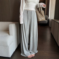 Pantalon décontracté pour femme, nouvelle collection Printemps-Automne 2026, taille haute, coupe ample, jambe large droite, style décontracté