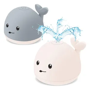 Best Seller Summer Bathtub Shower Toys for Kids,Whale Automatic Induction Spray Water Bath Toy with Light Baby Bath Toys