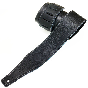 OEM ayarlanabilir genişlik elektro gitar askısı hakiki deri kemerler Vintage kabartma desen akustik gitar askısı - Product Image 3