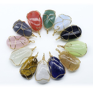 Hermosos Collares de Piedra Natural, Colgantes Hechos a Mano, Alambre Enrollado, <span class=keywords><strong>Colgante</strong></span> de <span class=keywords><strong>Amatista</strong></span> Chakra, Joyería para Hombres y Mujeres - Product Image 1