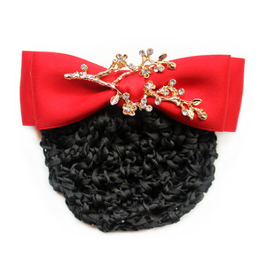 Barrette à <span class=keywords><strong>cheveux</strong></span> pour <span class=keywords><strong>femme</strong></span> avec nœud en dentelle et filet pour chignon - Polyester et métal 12cm - Product Image 5