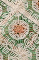 Cardigan tricoté d'été pour femme, à manches courtes, ajouré, avec col contrastant et empiècements courts, vente en gros directe usine