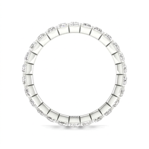 Anillo de Eternidad Completo con Diamante Cultivado en Laboratorio, Corte Radiante, Certificado IGI, Oro 10K 14K 18K, Plata de Ley 925 935 - Product Image 4