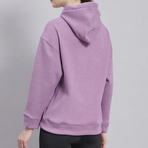 <b>Ladies</b> <b>Longline</b> Hoodie <b>Sweatshirt</b> Stylish Oversized Hooded Pullover Badge Sequined Details ODM for Casual Everyday Wear - Product Image 4