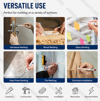 10 stylos marqueurs pour trous profonds, 21 mm de long, pointe fine de 2 mm, imperméables, séchage rapide, marqueurs permanents pour le travail du bois et la construction