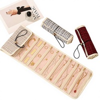 Pochette de rangement pour bijoux Fuxin, style transfrontalier, multi-couches, boucles d'oreilles, colliers, accessoires de voyage, portable, enroulable