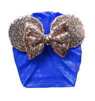 Classique souris oreilles velours tête Wrap paillettes arc Turban filles paillettes élastique bandeau infantile bonnet casquette enfants cheveux accessoire