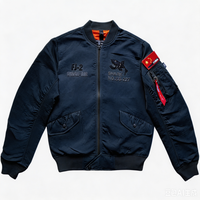 Blouson aviateur classique pour homme, hiver, avec broderie, imperméable, anti-plis, en stock