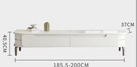 Meuble TV en bois moderne de style crème Nouveau design Table TV extensible Chambre à coucher Prix bon marché Meuble TV économique pour hôtel
