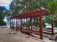 Pergola moderne blanche en aluminium pour vignes, revêtement poudré, anti-rouille, autoportante, support pour vigne de jardin, style chinois, vente en gros