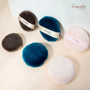 Gracedo Éponge Ronde Écologique Douce pour le Visage, Houpette <span class=keywords><strong>de</strong></span> Maquillage en Gros, Houpette Flottante Douce pour Poudre Libre, Logo Personnalisé avec Ruban - Product Image 3