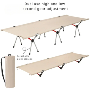 Fucheng Modern Foldable <b>Portable</b> <b>Bed</b> for Outdoor Camping With Oxford Material and Aluminum Frame and Feature CJJC0001-1khaki Fol - Product Image 1