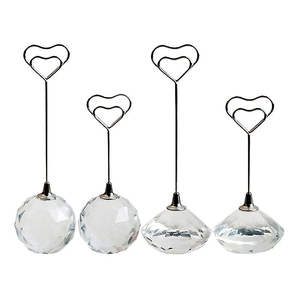Ủng hộ đám cưới trang trí Tinh thể thủy tinh kim cương hình Nơi Name chủ thẻ - Product Image 3