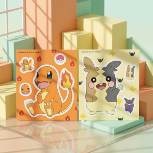Korean Anime pokemon DIY Diamond Painting Sticker Kit 2 Sheets Charmander Morpeko 5D Rhinestone Cubic Deco Decoration - Product Image 3