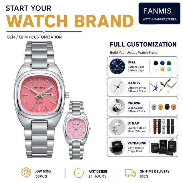 Customizable New Women's Watch Retro Minimalist Square Stainless Steel Waterproof Luminous Quartz Casual Wristwatch