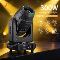 Projecteur LED mobile DMX 300W 3-en-1 Beam Spot avec motifs en verre amovibles