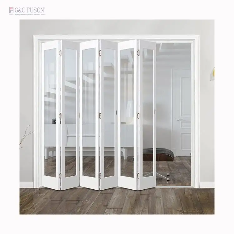 Fuson, los mejores productos nuevos de 2023, puerta plegable de cocina de acordeón Exterior, puertas plegables de vidrio de aluminio para veranda