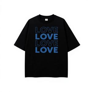 Camiseta Unisex con Estampado de Amor, Cuello Redondo, Algodón, Corte Regular, Manga Corta, Impresión Serigrafiada, Tallas S-XXXXL, Lavable a Máquina - Product Image 1