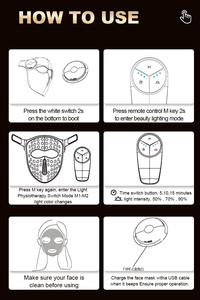 Masque LED à lumière rouge pour usage domestique, thérapie par lumière rouge, masque de thérapie LED, masque facial LED - Product Image 5