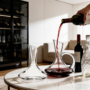 Decantador de Vidrio Soplado a Mano Moderno de 37.2oz Recargable para Uso en el Hogar, Bar, Banquete o Restaurante - Product Image 6