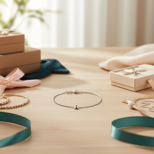 Bracciale in acciaio inossidabile Acero Letter R, 12 pezzi, gioielli a catena alla moda per donna - Product Image 2