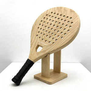 Raquette de paddle de plage de forme ronde avec logo personnalisé du fabricant, manche en liège et bois, rebond puissant, antidérapante et souple. - Product Image 3