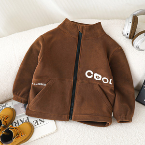 Automne O Grain Velours Vestes Nouveaux Hauts Épaissis Double Face Col D'hiver À Manches Longues À L'extérieur Vêtements Pour Enfants - Product Image 5