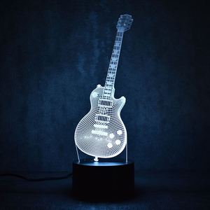 3D发光二极管视觉七彩u盘Giftara婴儿睡眠夜灯时尚音乐吉他灯装饰礼品 - Product Image 6