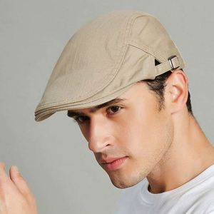 Men's Cotton <b>Berets</b> Ivy Cap Fashion Big Head Leisure Solid Newsboy Hat Beach Travel Casual - Product Image 4