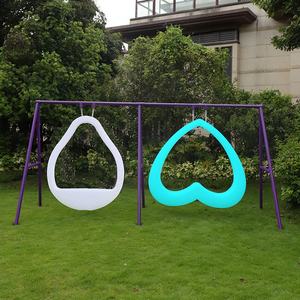 Trendy Blauwe Binnen/Buiten Schommelstoel Hartvormige Gloeiende Schommel Voor Volwassenen Kinderen Schilderachtige Plekjes Herbergen Villa Tuin Binnenplaats - Product Image 3