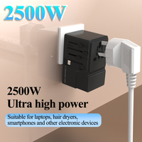 Adaptateur de voyage Foxcan tout-en-un 100W GaN PD QC3.0 4 USB-C+1 USB-A avec câble pour ordinateur portable, prise universelle certifiée CE/FCC