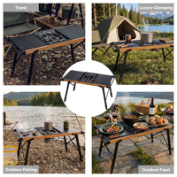 Prix d'usine, vente en gros, 1 unité, réchaud plat coupe-vent puissant avec hauteur réglable en aluminium, ensemble de réchaud de camping orangegaz