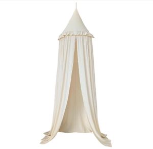<span class=keywords><strong>Baldacchino</strong></span> per Letto Bambini con Volant in Colori Pastello Neutri, Tenda in Cotone e Poliestere per Cameretta, Zanzariera per Culla - Product Image 1