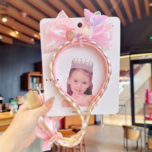 Nuova Fascia per Capelli per Bambine con Fiocco Super Fatato, Treccine in Filato, Design a Coda di Pesce, Regalo alla Moda - Product Image 4