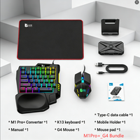 Clavier et souris 4 en 1 à une main, mini clavier et souris combinés pour jeux mobiles