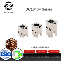 Soket DC Vertikal Arus Tinggi DC1840F Kuningan Perak & Plastik untuk Komputer TV Konsol Game