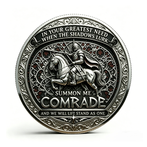 Custom Knight Templar 3D Antique Silver Die Casting Commemorative Challenge Coin Dual-Sided Brotherhood Graduation Anniversary - Product Image 3